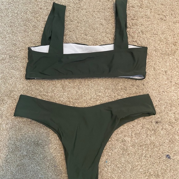 Zaful olive green swim top and bottom - Picture 2 of 2